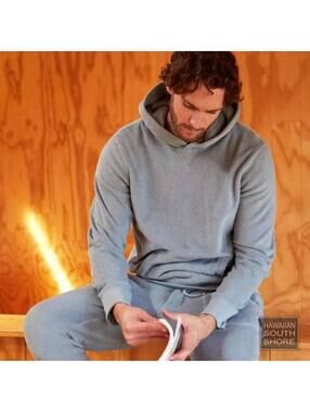 Outerknown Hoodie Hightide Pullover Ash Blue Sz XL Beach Adventure Surf